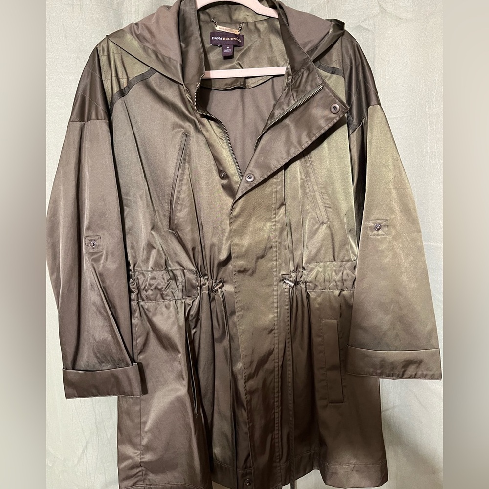 NWOT condition DANA BUCHMAN mid length hooded jacket